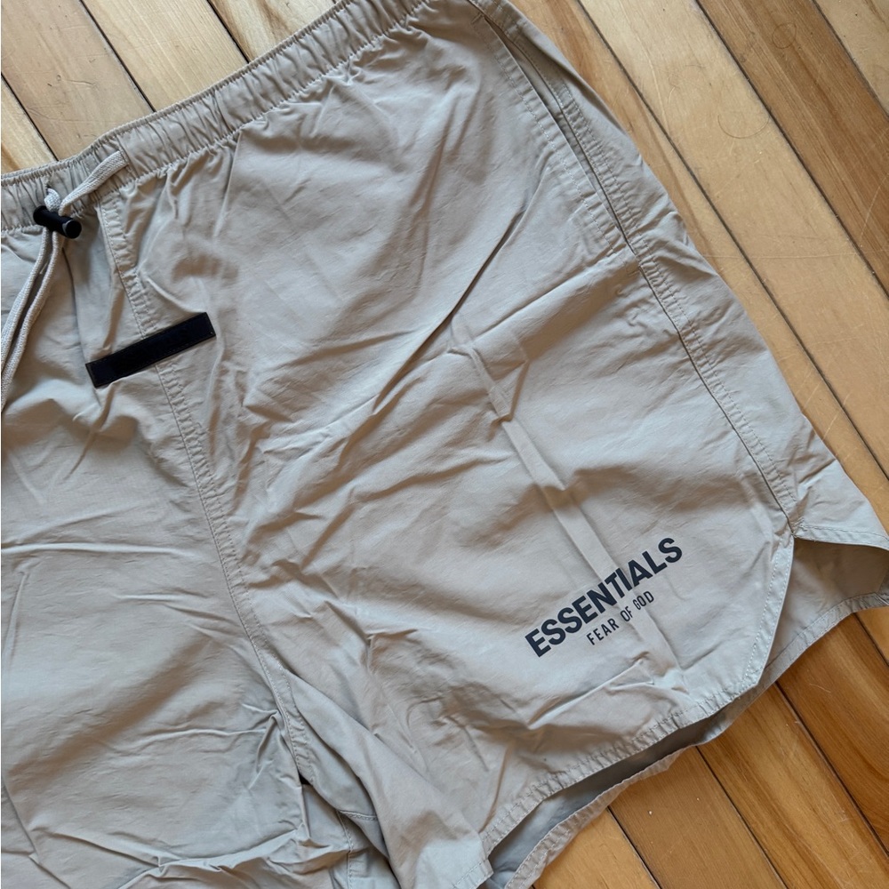 Essentials Light Tan Drawstring Shorts